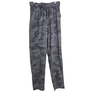 Lululemon Sz 4 Keep Moving 7/8 High Rise Camo Jogger Stretchy Pants Black Grey